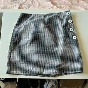 Urban Outfitters Black and White Checkered Mini Skirt with Buttons